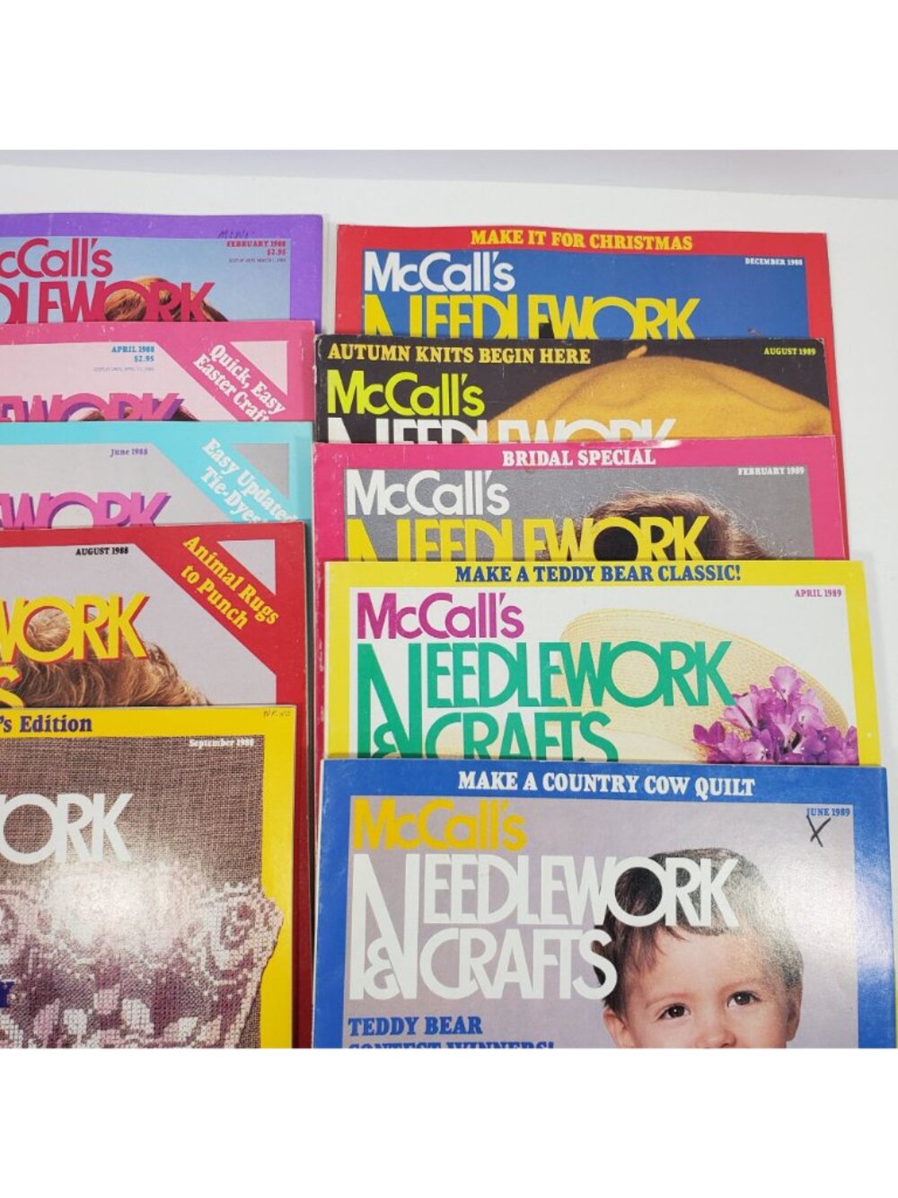 Vintage 1988 1989 McCalls Needlework And Crafts Magazine Lot 10 Issues - Picture 2 of 6